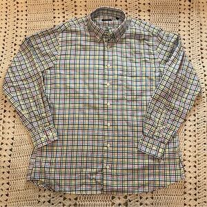 Gitman Bros. Custom Pink/Navy/Green/Yellow Gingham Button Down Shirt Large